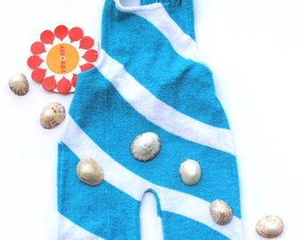 Peto de felpa a rayas de los años 70 - Nuevo, sin usar - Talla 6 meses