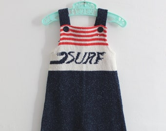 Salopette Surf en tricot des années 70 - Stock neuf - Taille 6 mois