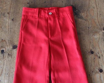 Pantalon rouge vif des années 70 - Stock Neuf - Taille 2 ans