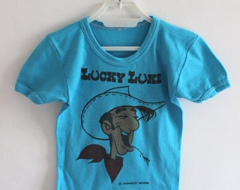 Tee-shirt imprimé Lucky Luke des années 70 - Taille 5 ans