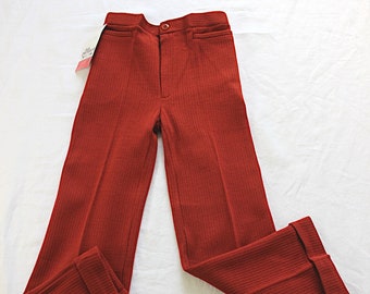 Pantalon en jersey rouille des années 70 - Stock Neuf - Taille 10 et 12 ans