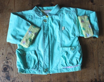 Blouson en coton vert menthe des années 80 - Stock Neuf - Taille 1 an