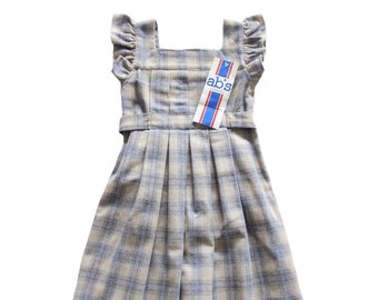 Robe d'hiver à carreaux des années 70 - Stock neuf - Taille 4 ans