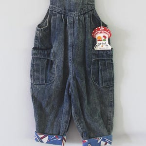 VINTAGE 80/90&#39;s denim dungarees - New old stock - Size 9 months