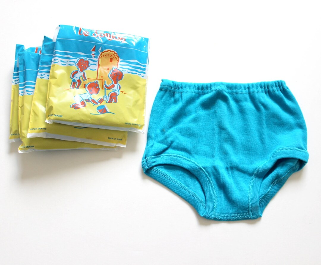 FRENCH Vintage 60/70's Turquoise Jersey Boy Underwear New Old Stock Size 6  Years 