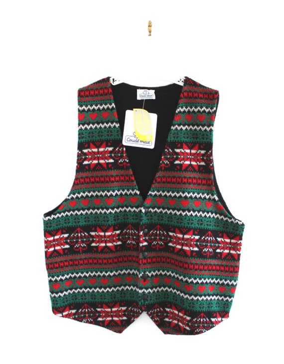 Vintage 80 S Houndstooth Vest Spanish New Old Stock Size 12