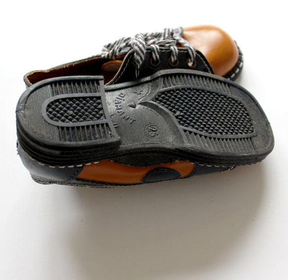 Vintage 60/70's split leather bicolor shoes - New… - image 4
