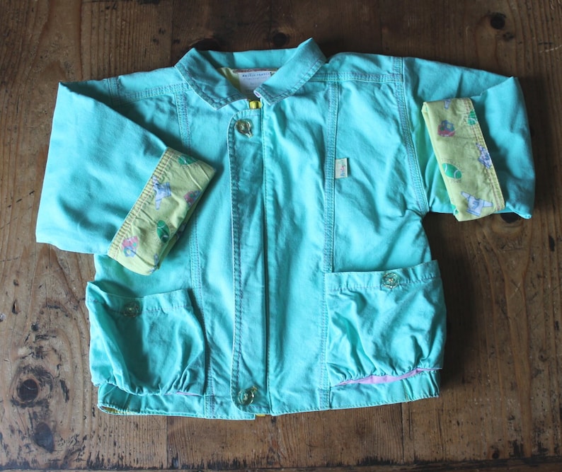 Blouson en coton vert menthe des années 80 Stock Neuf Taille 1 an image 1