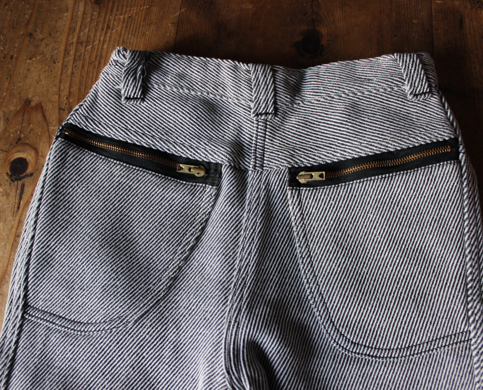 パンツ 1960s French vintage summer trousers VINTAGE FRENCH WORKWEAR BLUE HBT BUCKLE BACK TROUSERS PANTS