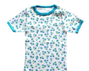 Tee-shirt en coton fleuri des années 70 - Stock Neuf - Taille 2 ans