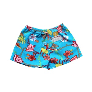 French vintage 70's patterned swimming shorts - New old stock - Size 16 years