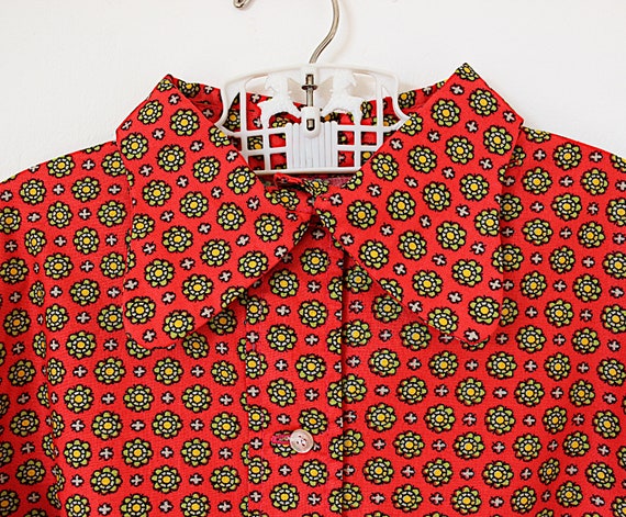 Vintage 60/70's floral cotton summer shirt - New … - image 2