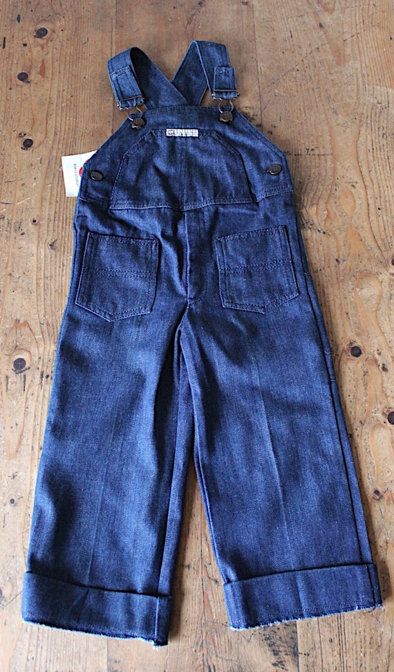 Vintage 80's cotton denim dungarees - French NOS -