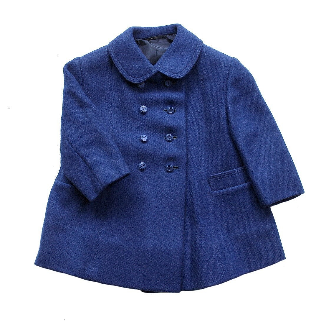Vintage 1960/70 Deep Blue Pure Wool Coat - Italian New Old Stock