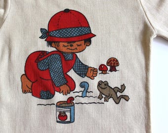 Vintage 70's patterned tee - Italian NOS - Size 4 years