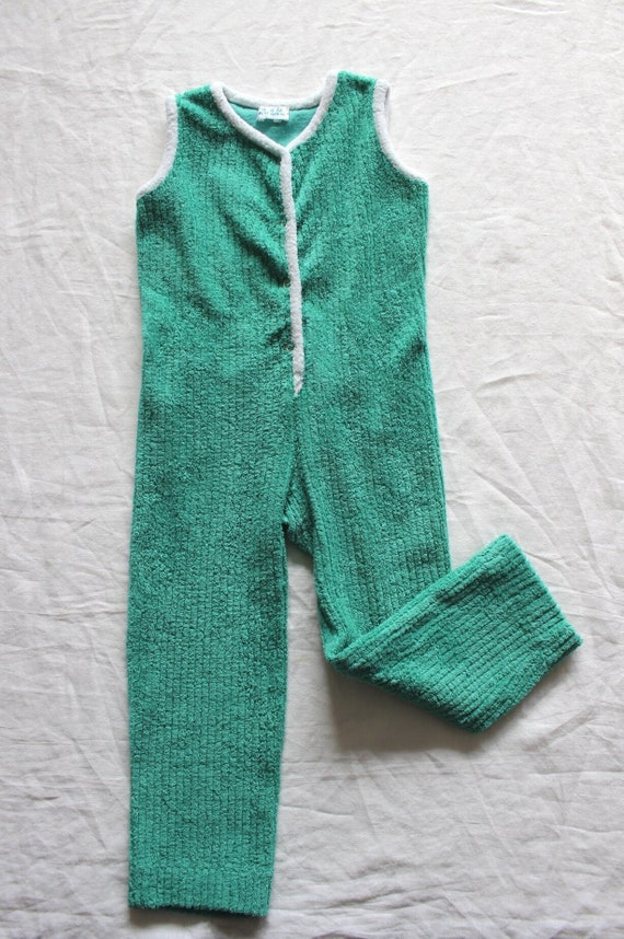 Vintage 1970's mint green Petit Bateau terrycloth 