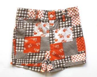 Pantalones cortos de algodón con retazos de los años 70 - Nuevos, sin usar - Talla 4 años