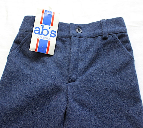 Vintage 70's blue pure wool trousers - French NOS… - image 1