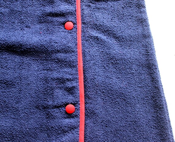 Vintage 60/70's navy blue terrycloth summer dress… - image 4