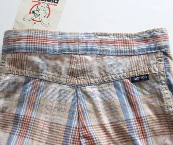French vintage 70's checkered cotton bermuda - Ne… - image 3