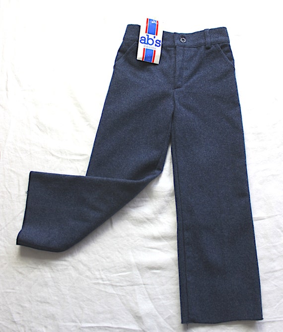 Vintage 70's blue pure wool trousers - French NOS… - image 2
