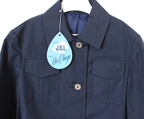 Vintage 60/70's navy blue raincoat - Belgian new … - image 2