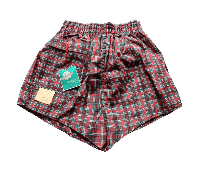 Short De Bain Vintage Années 60 California Surf - Taille 34 - Look Hippie Chat - Fabriqué USA
