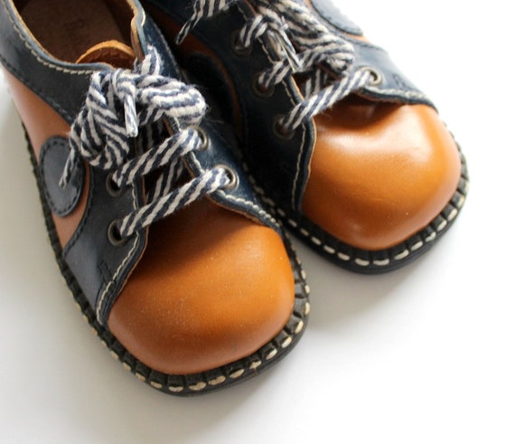 Vintage 60/70's split leather bicolor shoes - New… - image 1