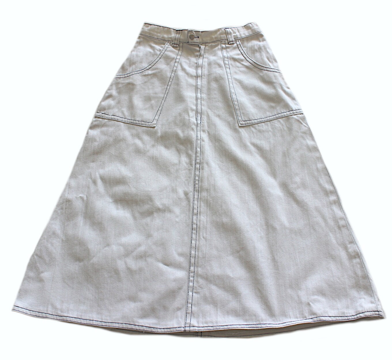 White jean top skirt 70s