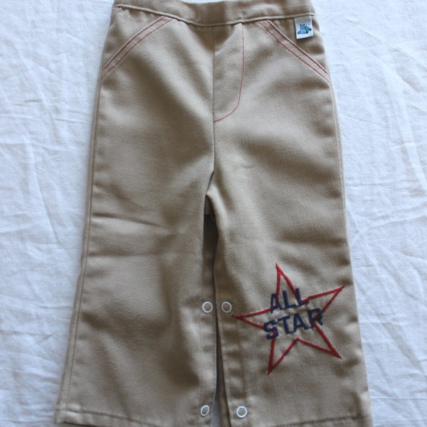 Pantalon beige  avec broderie All Star des années 70 - Taille 1 an