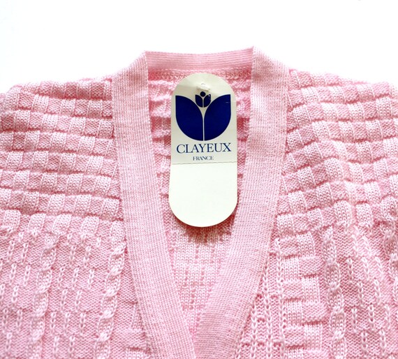 france vintage baby pink cardigan.カーディガン