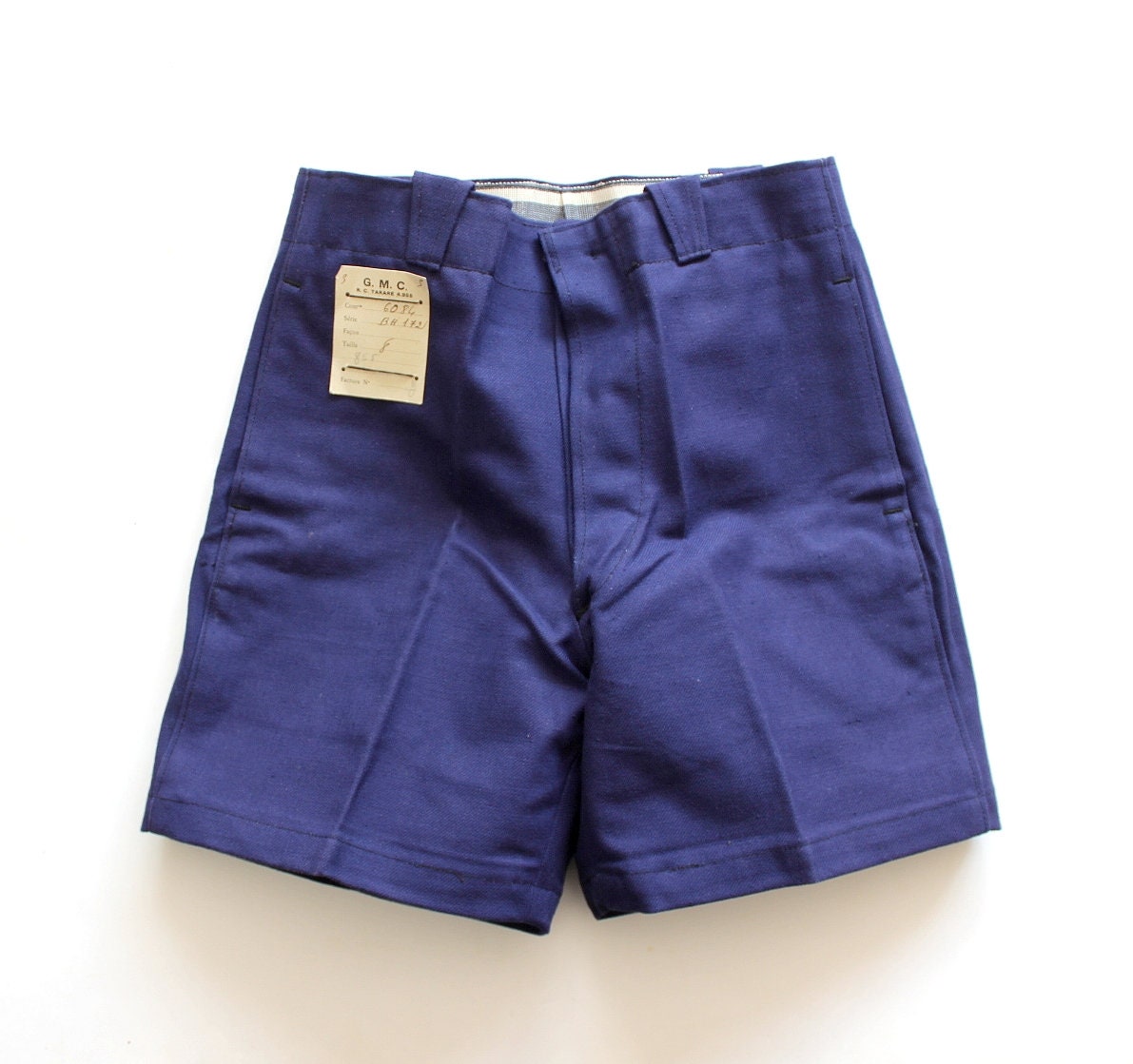 男女兼用 French Vintage Shorts Cotton Heavyweight Blue Indigo 50's ジャケット・アウター