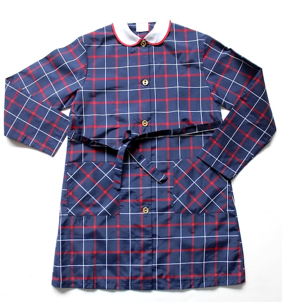 French vintage 70's checkered blouse or dress - Ne