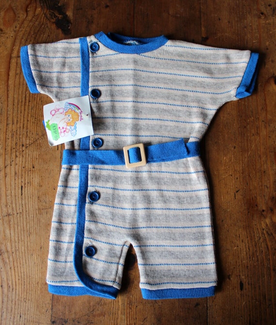 Vintage 70/80's striped knitted sunsuit - French … - image 1