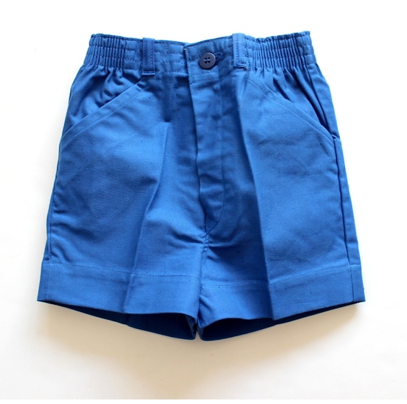 French Vintage 50/60's Bright Blue Midweight Cotton Shorts French Vintage 50/60's Bright Blue Midweight Cotton Shorts
