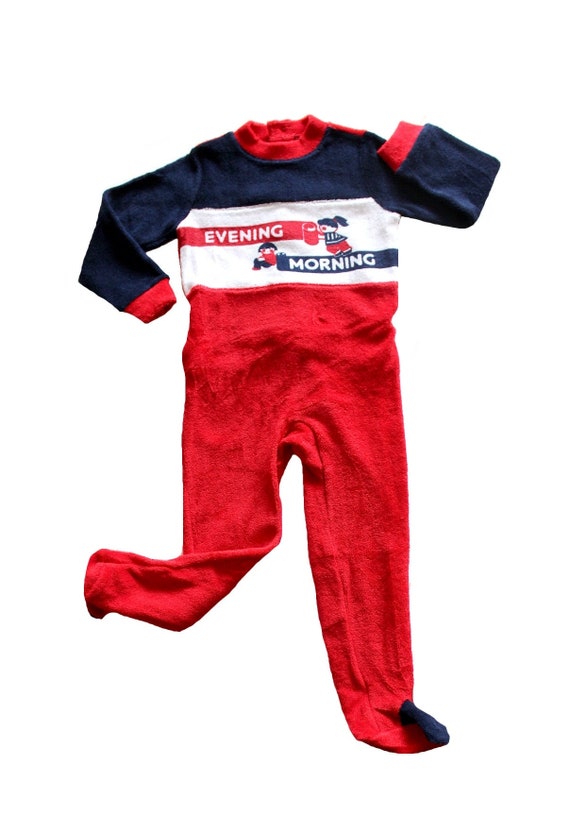 French Vintage 70 s Babygro Terrycloth Pajamas New Old Stock Size 2 Years Etsy