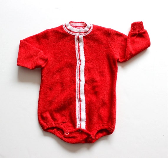 Vintage 70's Petit Bateau terrycloth long sleeves… - image 1