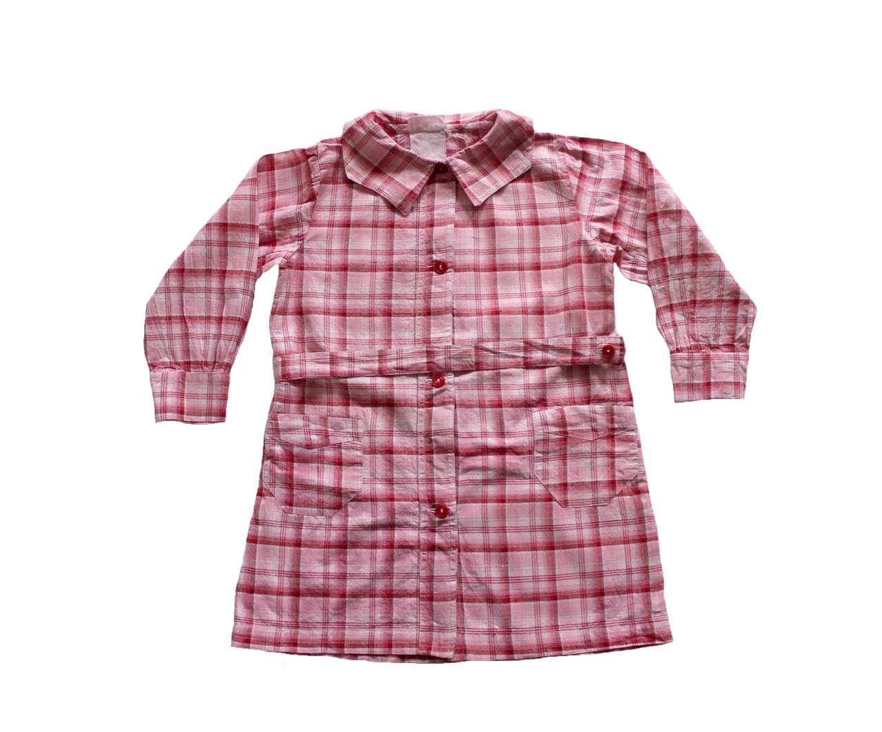 FRENCH VINTAGE 40's Checkered Cotton Smock - New Old Stock - Size