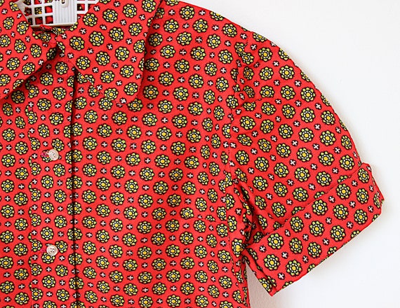 Vintage 60/70's floral cotton summer shirt - New … - image 3