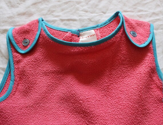 Vintage 70's pink terrycloth top with elephant ap… - image 2