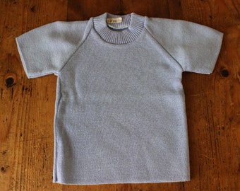 Vintage 70/80's storm blue knitted top - French NOS - Size 18 months