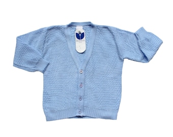 Blauw maagdenpalm vest uit de jaren '70 - Voorraad Nieuw - Maat 3 jaar