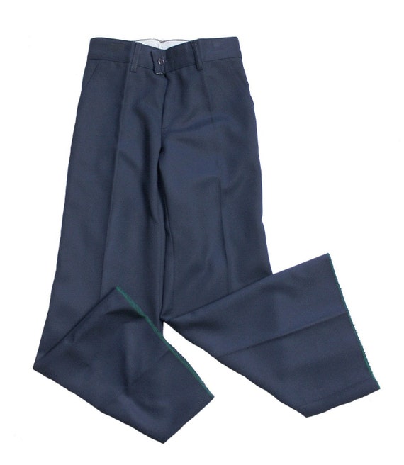 Vintage 70's navy blue flared Tergal pants - Fren… - image 1