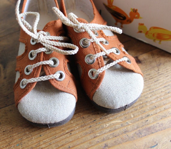 Vintage 60/70's canvas shoes - French new old sto… - image 1