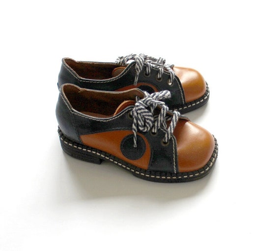 Vintage 60/70's split leather bicolor shoes - New… - image 2