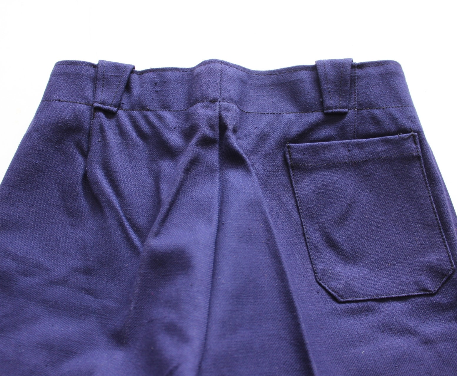 French Vintage 50's Indigo Blue Heavyweight Cotton Shorts