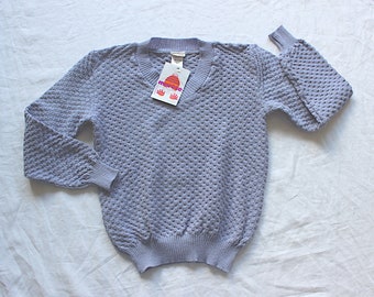 Vintage 1970/80s V-neck mid-season sweater - French NOS - Size 12 years