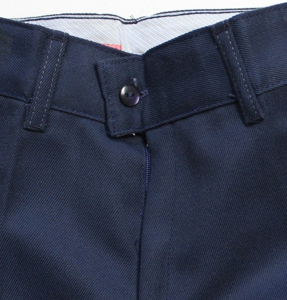 Vintage 70's navy blue flared Tergal pants - Fren… - image 2