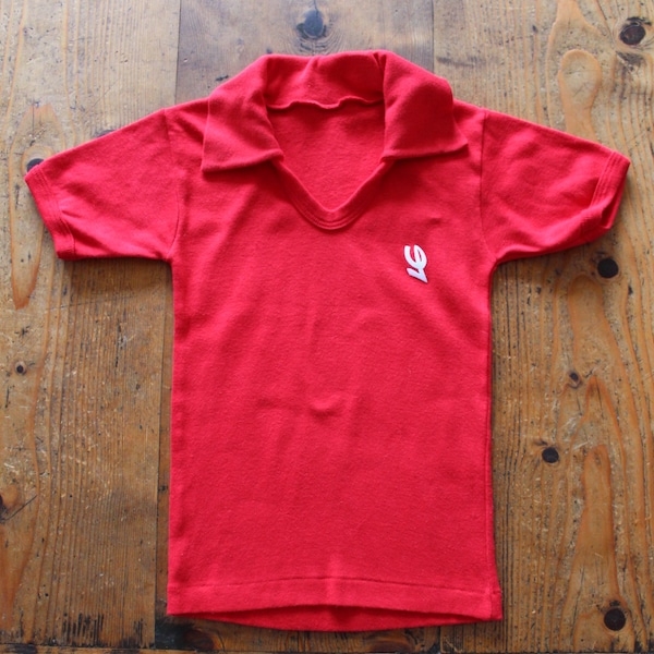 Tee-shirt en coton rouge avec logo des années 70 - Stock Neuf - Taille 8 et 12 ans