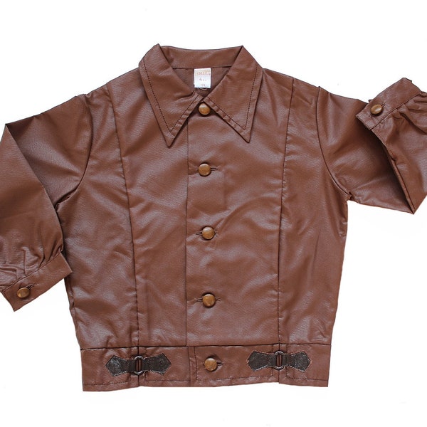 Veste légère ton chocolat des années 70 - Stock Neuf - Taille 4 ans